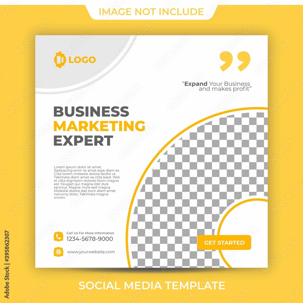 Circle Orange Business Marketing Banner Template For Digital Agency