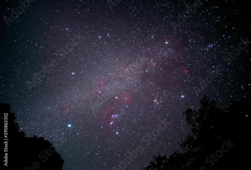 冬の星座と夜明けの微速度撮影