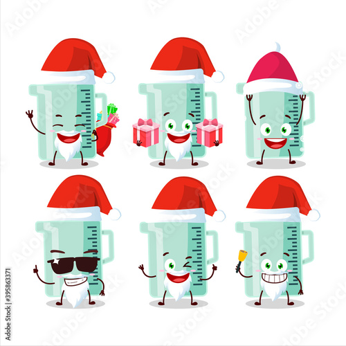 Santa Claus emoticons with measuring cup cartoon character