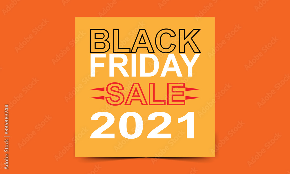 Black Friday Sale 2021 Black and Yellow Background Design Template.