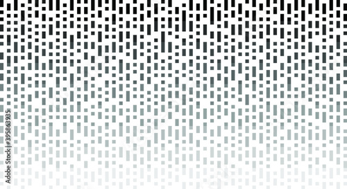 Fading pixel pattern background. Black and white pixel background. Vector illustration.