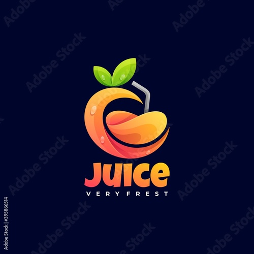 Vector Logo Illustration Juice Gradient Colorful Style.