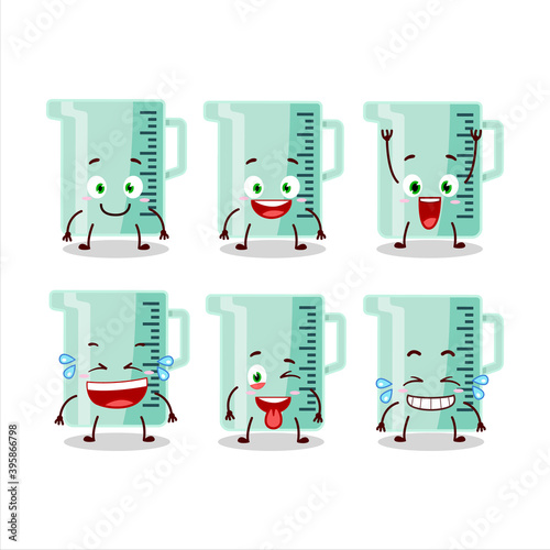 Cartoon character of measuring cup with smile expression