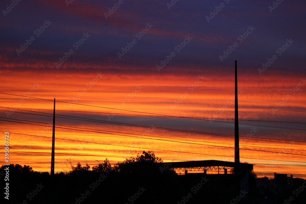 Sunset Over a Stadium