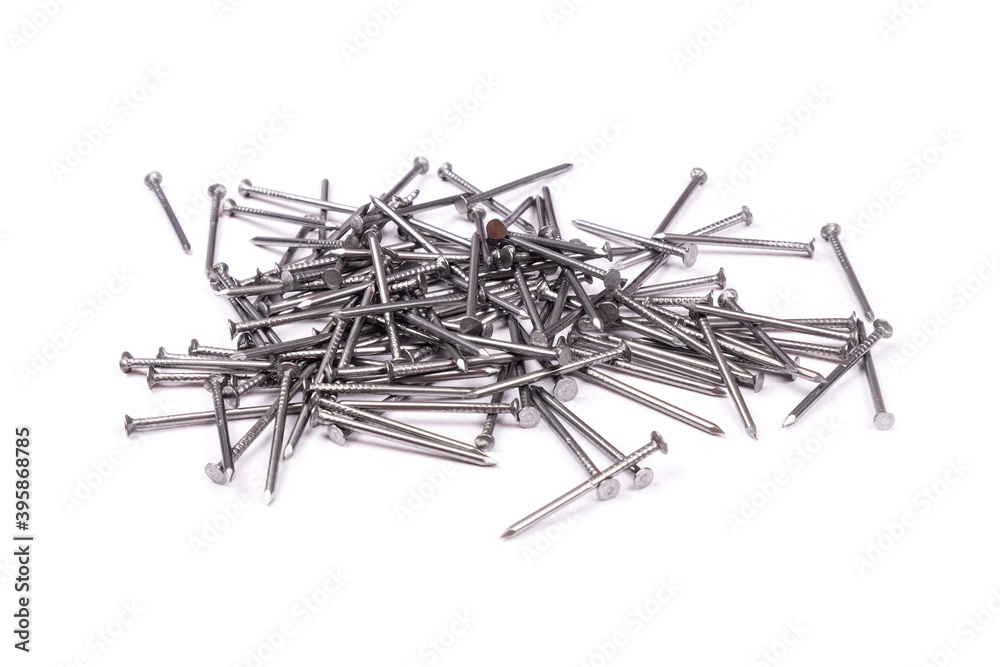 small nails isolated on white background. small nails isolated on white background.