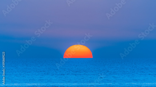 Sun rise over the sea
