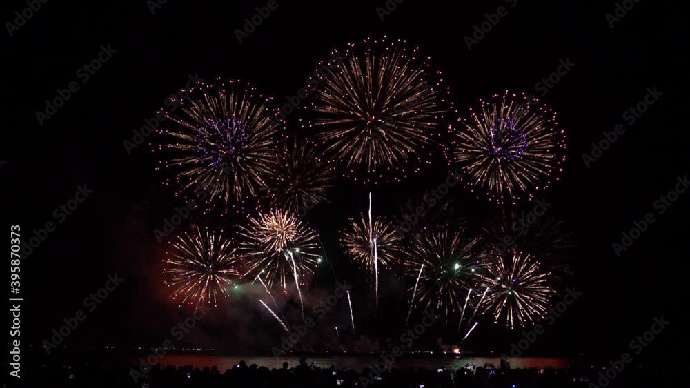 Fireworks slow motion in the sky celebrate business success. Fireworks slow motion in the sky celebrate business success.