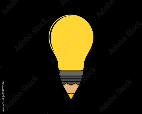 Combination pencil with light bulb logo