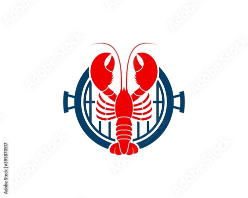 Barbeque grill with lobster inside
