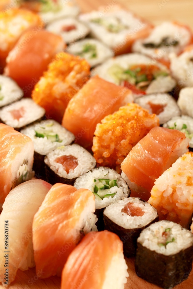 Sushi Serving Close-up Sushi Serving Close-up