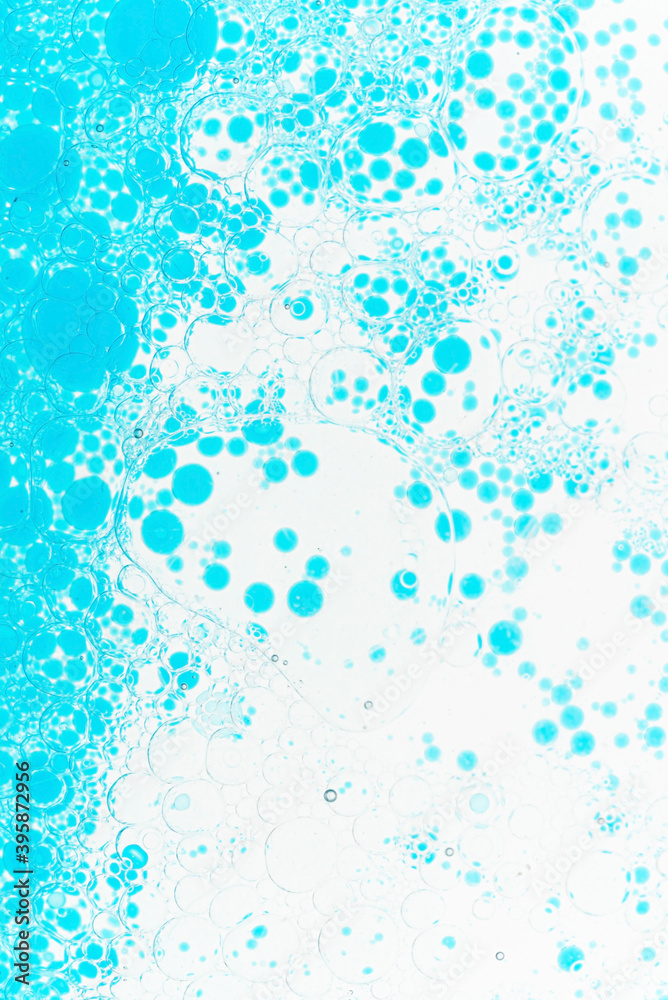  Beautiful blue abstract background from mixied water and oil.