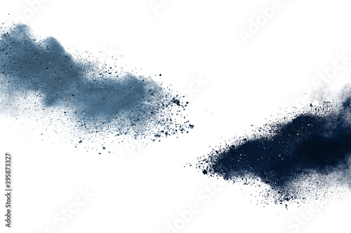 Colorful powder explosion on white background. 