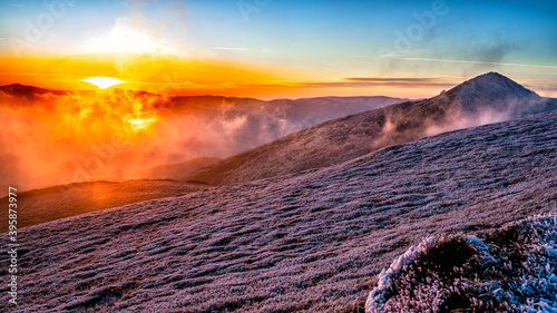 Fototapeta Naklejka Na Ścianę i Meble -  A beautiful mountain scenery. Bieszczady National Park.  The Carpathian Mountains. Poland.