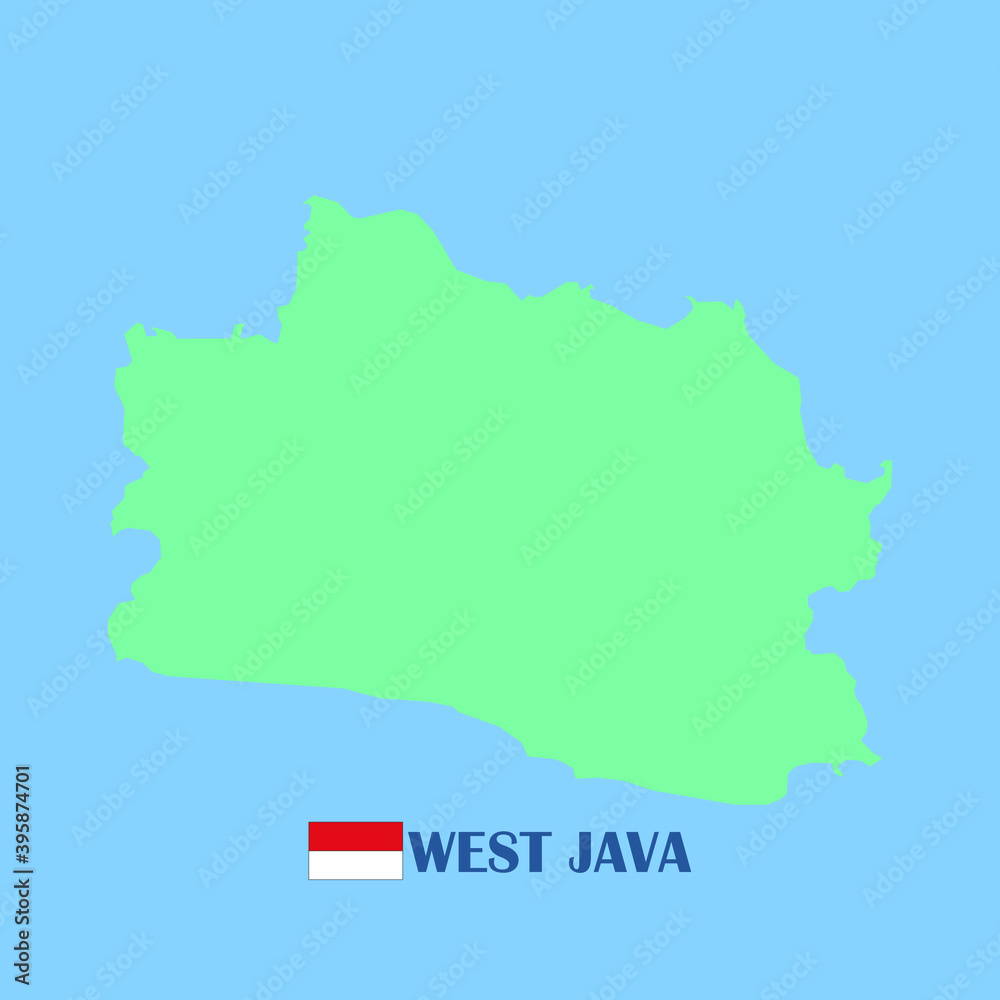 west java , map of Indonesia province isolated blue sea background, eps 10