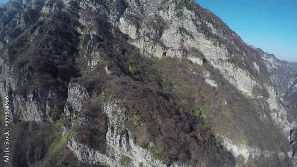 Caucasus, Ossetia. Genaldon gorge. Rocky Ridge Gate Area. Caucasus, Ossetia. Genaldon gorge. Rocky Ridge Gate Area.