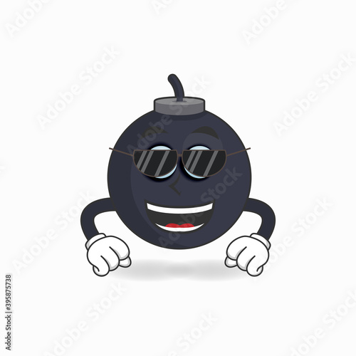 Boom mascot character with sunglasses. vector illustration