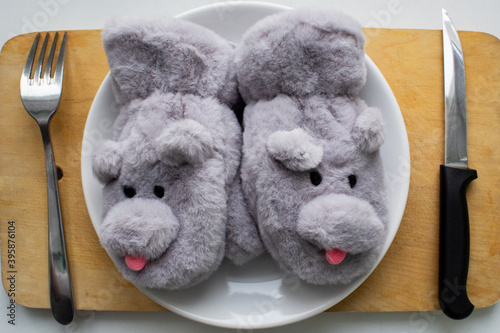 teddy bear on a plate
