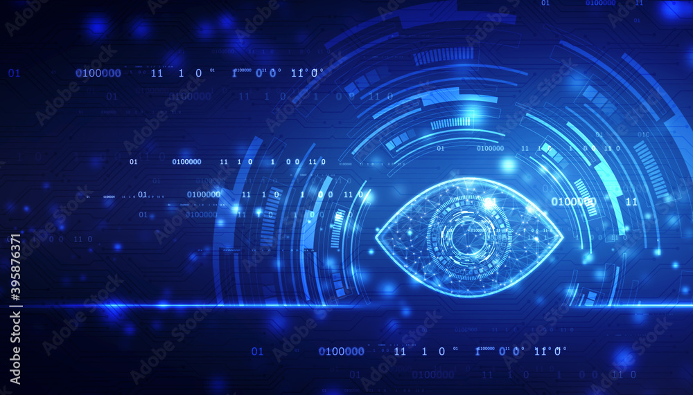 Biometric screening eye, Digital eye, Security concept, cyber security Concept, Technology Concept background