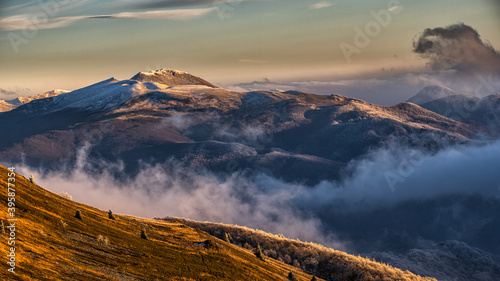 Fototapeta Naklejka Na Ścianę i Meble -  A beautiful mountain scenery. Bieszczady National Park.  The Carpathian Mountains. Poland.