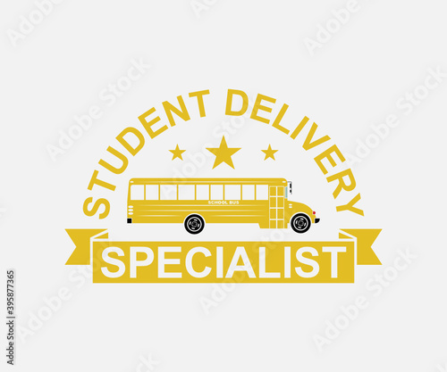 student delivery specialist. Vintage typography design with school supplies and Back to School Sale text. Vector School Bus driver typography T-Shirt design.