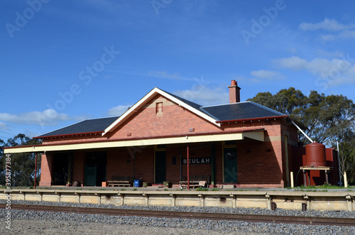 A view of a rural railway station at Beulah in Victoria, Australia photo