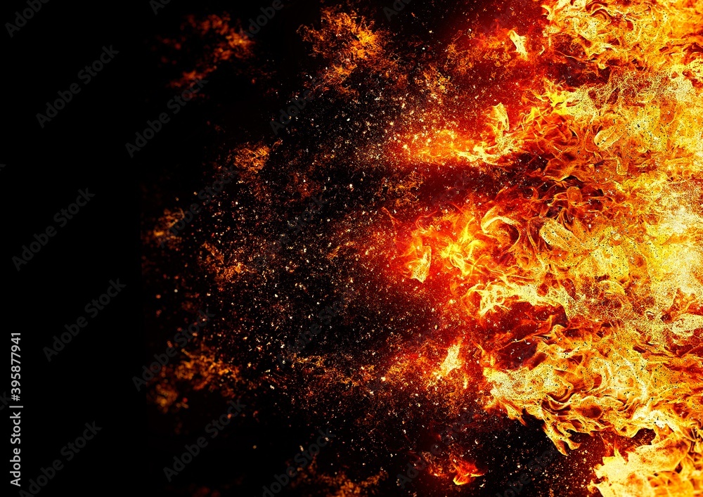 燃え上がる炎の3dイラスト Stock Illustration Adobe Stock