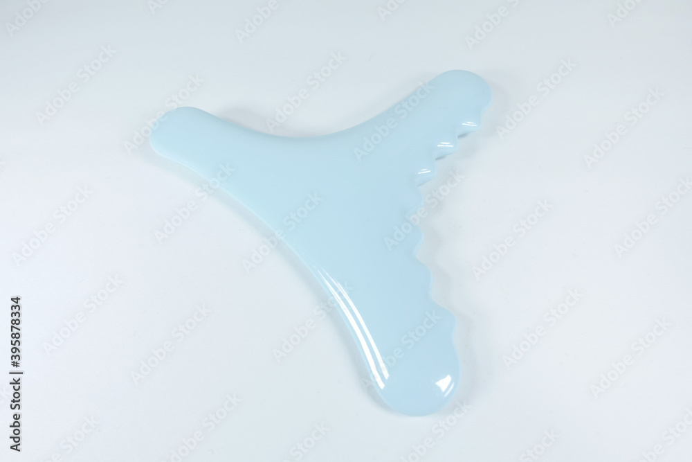 Fototapeta premium 水色のかっさプレート