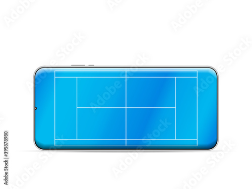 Smartphone tennis court