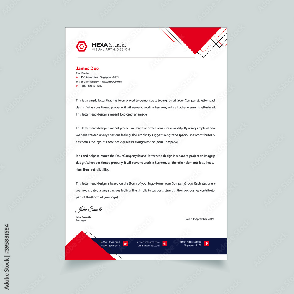 Abstract business letterhead design
