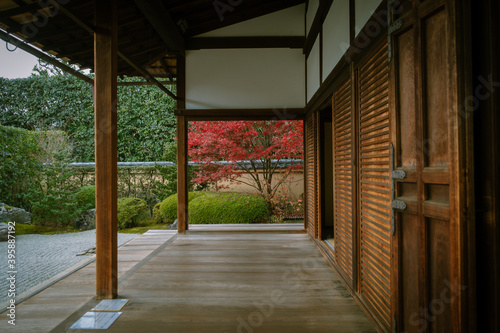秋の京都、紫野の大徳寺塔頭 興臨院の庭園 © 眞