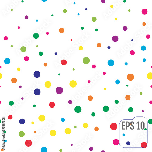Seamless Pattern with Colorful polka dots
