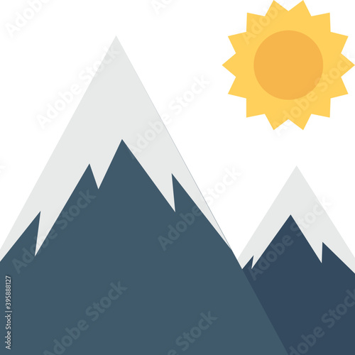 
Mountains Flat Vector Icon
