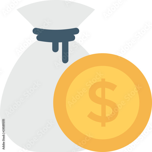 
Money Sack Flat Vector Icon
