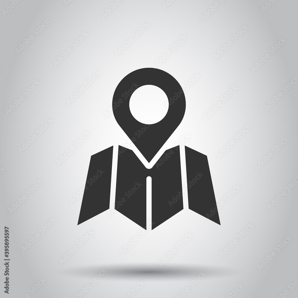 Map pin icon in flat style. gps navigation vector illustration on white isolated background. Locate position business concept. Map pin icon in flat style. gps navigation vector illustration on white isolated background. Locate position business concept.