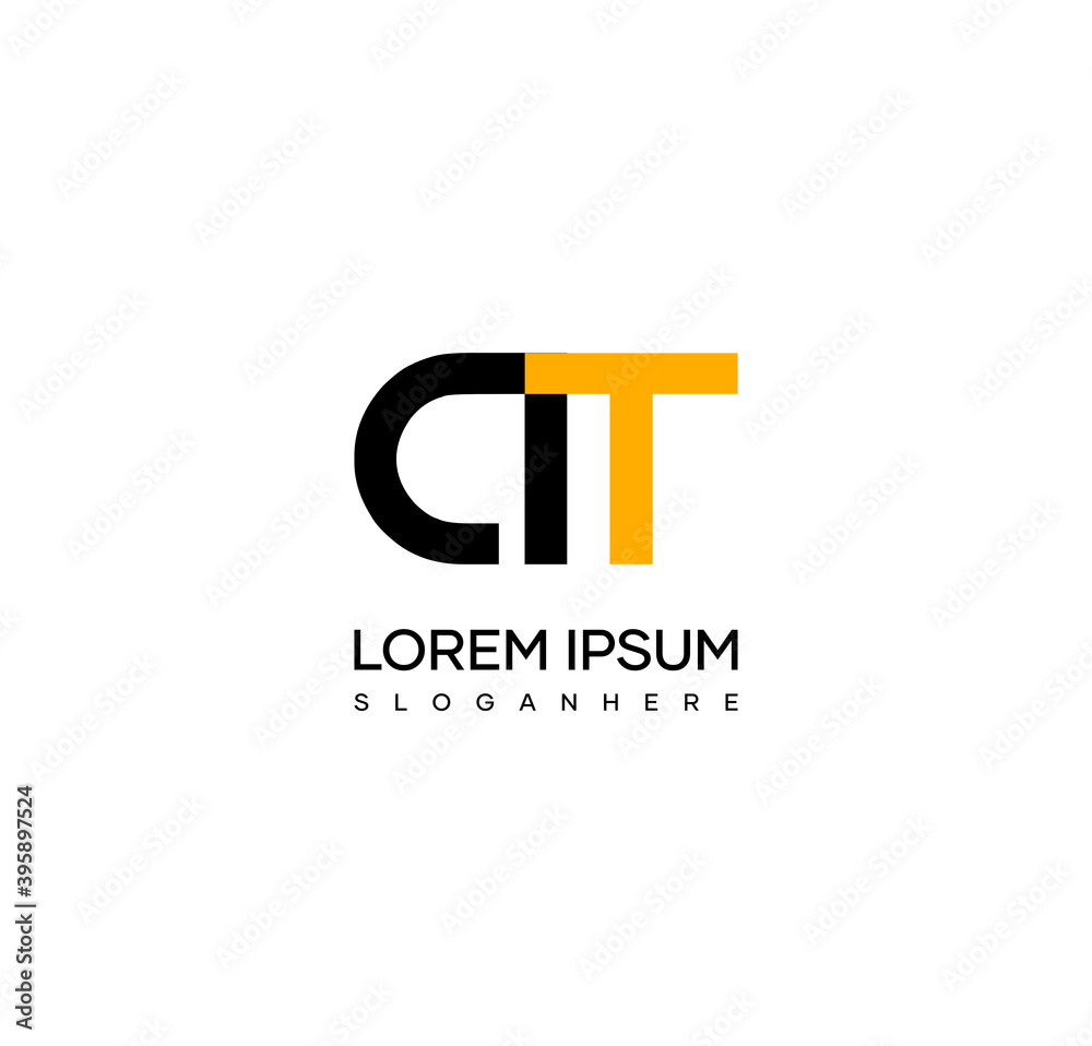 Letter AT alphabet logo design vector. The initials of the letter A and T logo design in a minimal style are suitable for an abbreviated name logo.