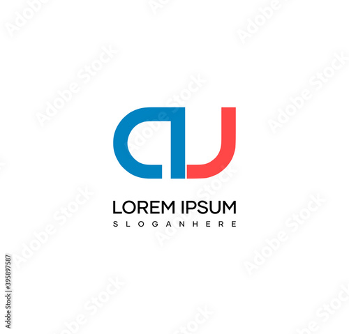 Letter AJ alphabet logo design vector. The initials of the letter A and J logo design in a minimal style are suitable for an abbreviated name logo.