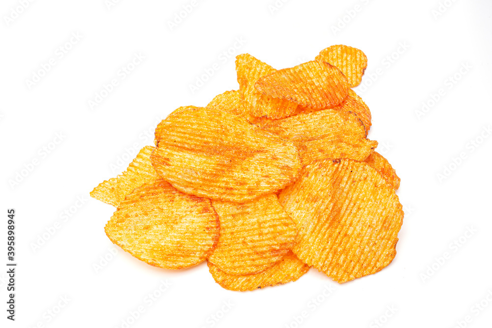 potato chips isolated on white potato chips isolated on white