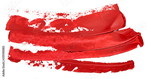 Hand drawn isolated oil paintbrush stripe with deep dirty red color esp 10 vector illustration. Template for your long text atop.