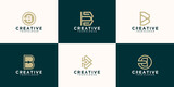 Set of creative lettermark monogram letter b logo design template.