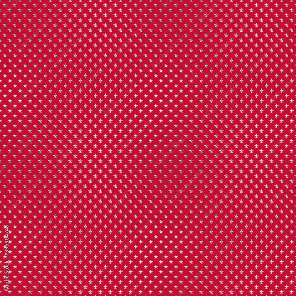 Isolated top of a Christmas tree in the form of a star on a red background. Seamless pattern. Isolated top of a Christmas tree in the form of a star on a red background. Seamless pattern.