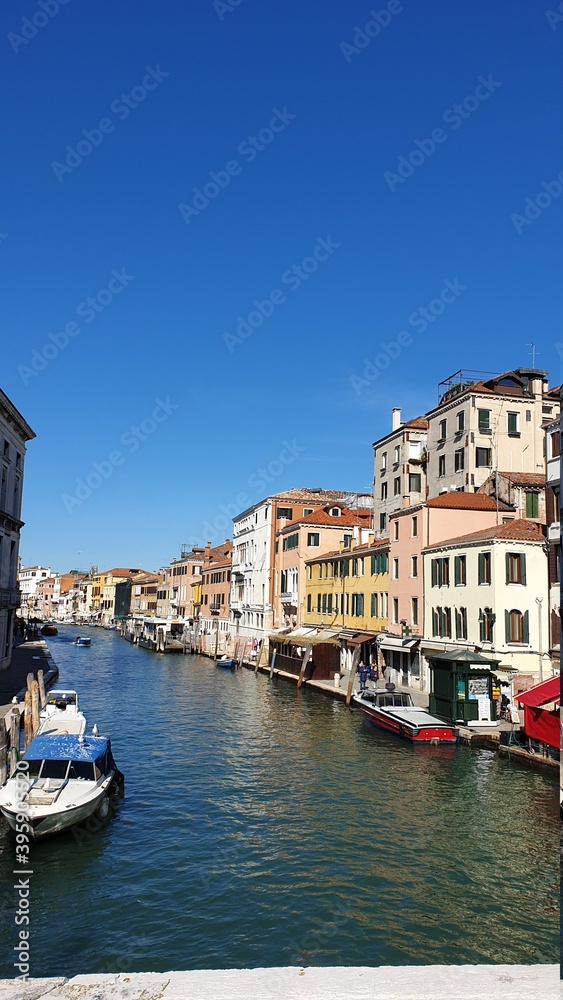 Venice Grand Canal boat traffic Travel Italy. Authentic, historic.