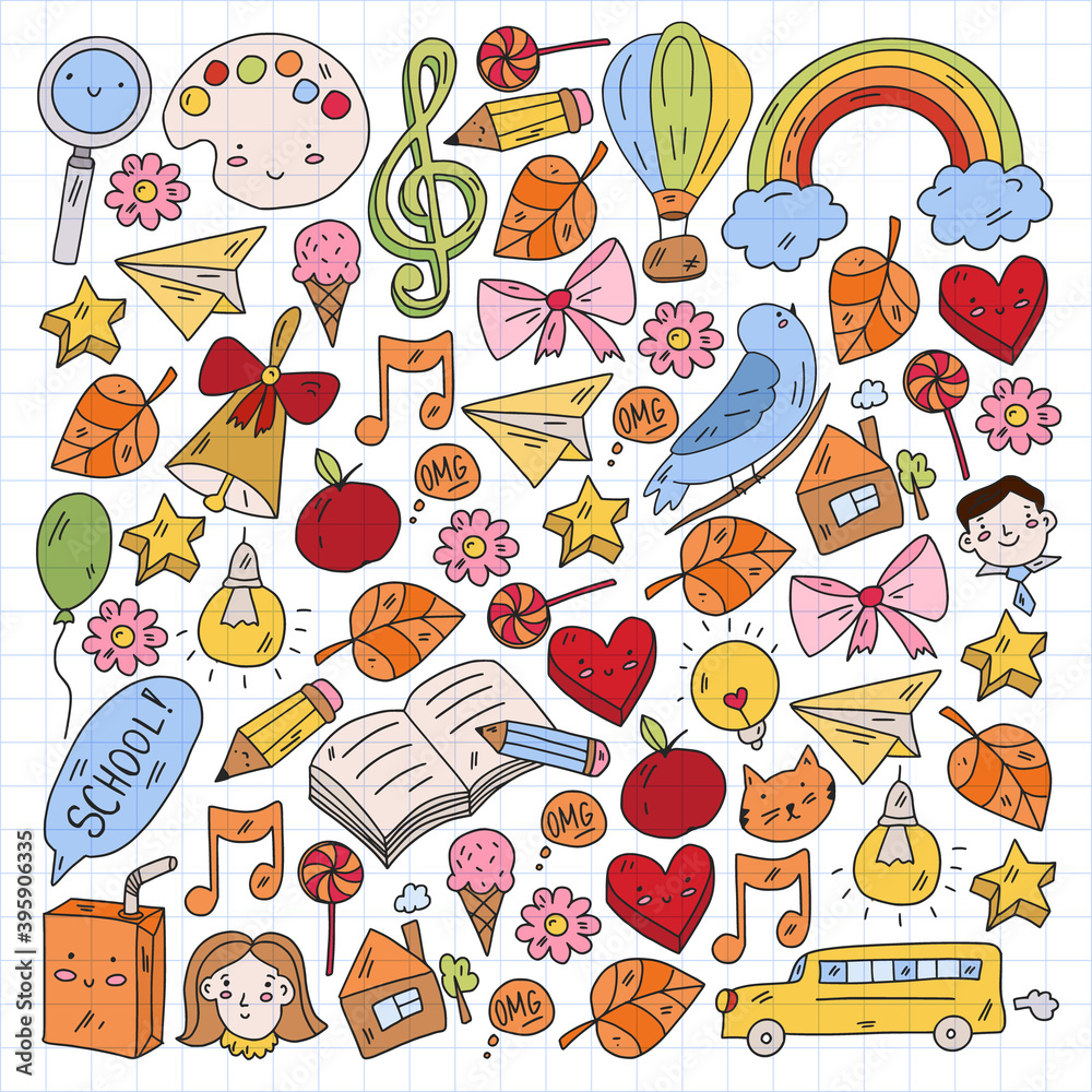 Back to school vector pattern. Online internet education. Back to school vector pattern. Online internet education.