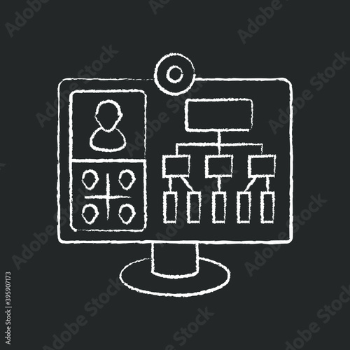 Webinar chalk icon broadcast algorithm