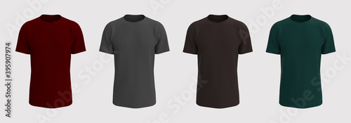 men's short-sleeve t-shirt mockup. design presentation for print, 3d illustration, 3d rendering