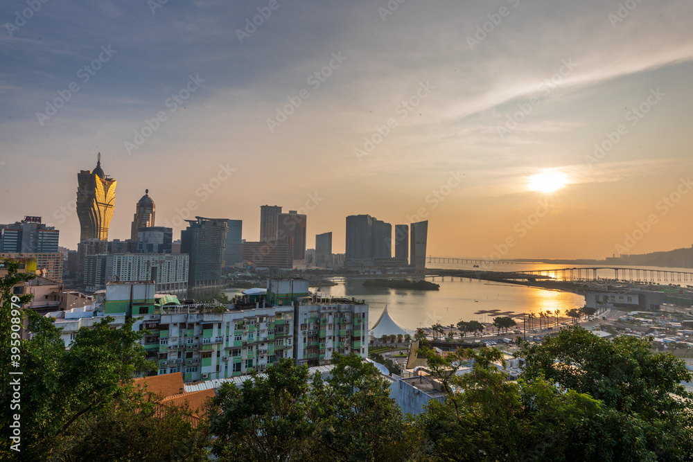 Obraz premium Macau Cityscape at Sunrise, Macau.