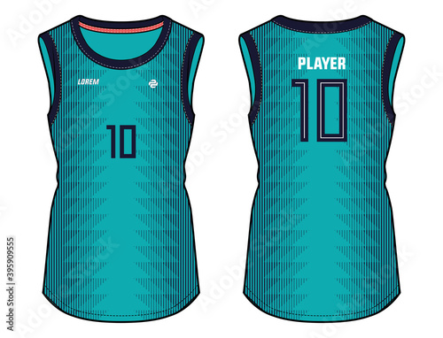 Women Sleeveless Sports t-shirt Jersey design concept Illustration Vector suitable for girls and Ladies for Soccer, netball, Football, Volleyball, tennis, badminton jersey. 