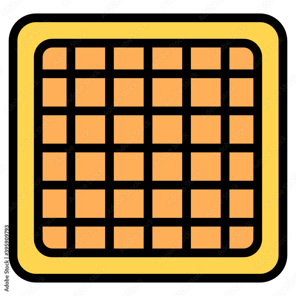 Baked dessert, flat icon of waffle
Baked dessert, flat icon of waffle
