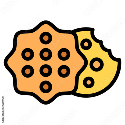 
A flat vector of star cookies, biscuits 
