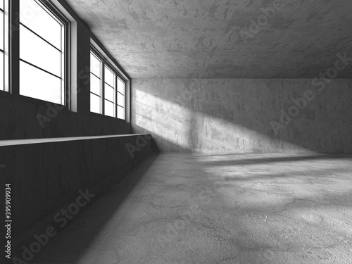 Abstract architecture interior background. Empty concrete room