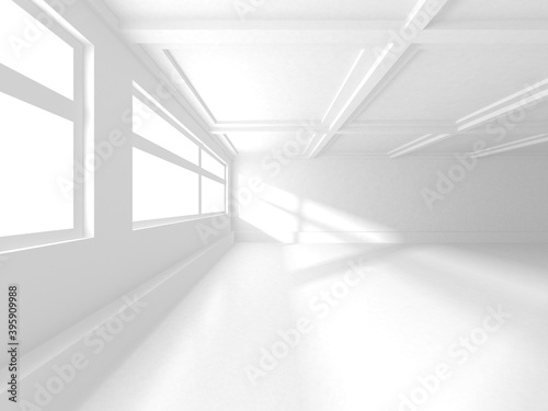 White Modern Background. Abstract Room Interior Concept